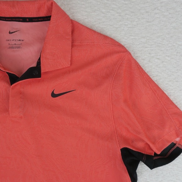 Nike Tiger Woods Collection Dri-FitADV Golf Polo Shirt Mens Medium Pink/Coral - Picture 2 of 14